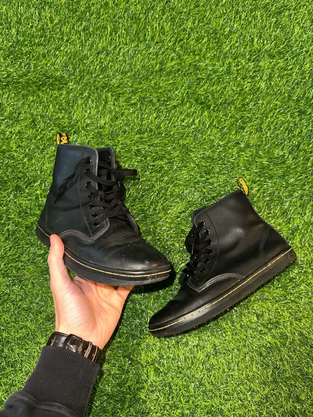 Dr. Martens Black Leather Boots Size 7